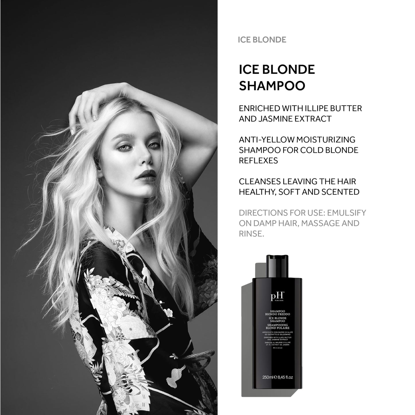 Šampūnas šviesintiems plaukams „ICE BLONDE SHAMPOO“ pH Laboratories