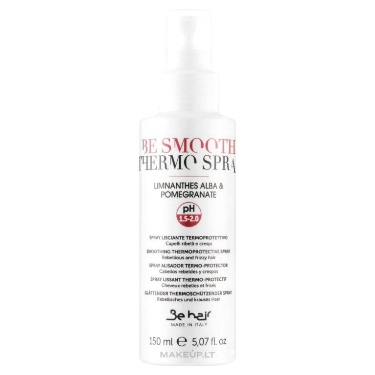 Be hair purškiama apsauga nuo karščio nepaklusniems, besipučiantiems plaukams BE SMOOTH (pH1,5-2), 150ml