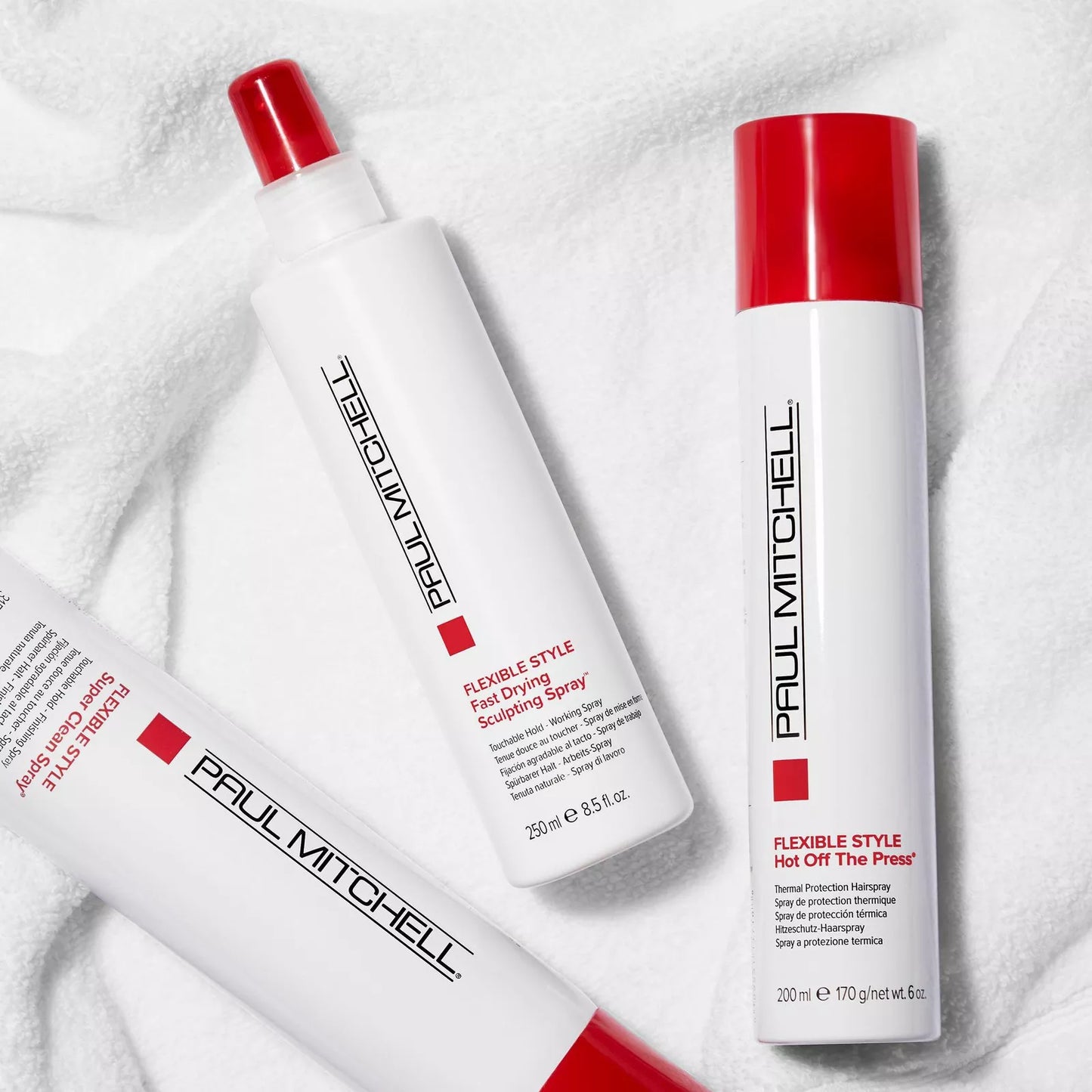 PAUL MITCHELL FLEXIBLE STYLE HOT OFF THE PRESS apsauginis plaukų lakas