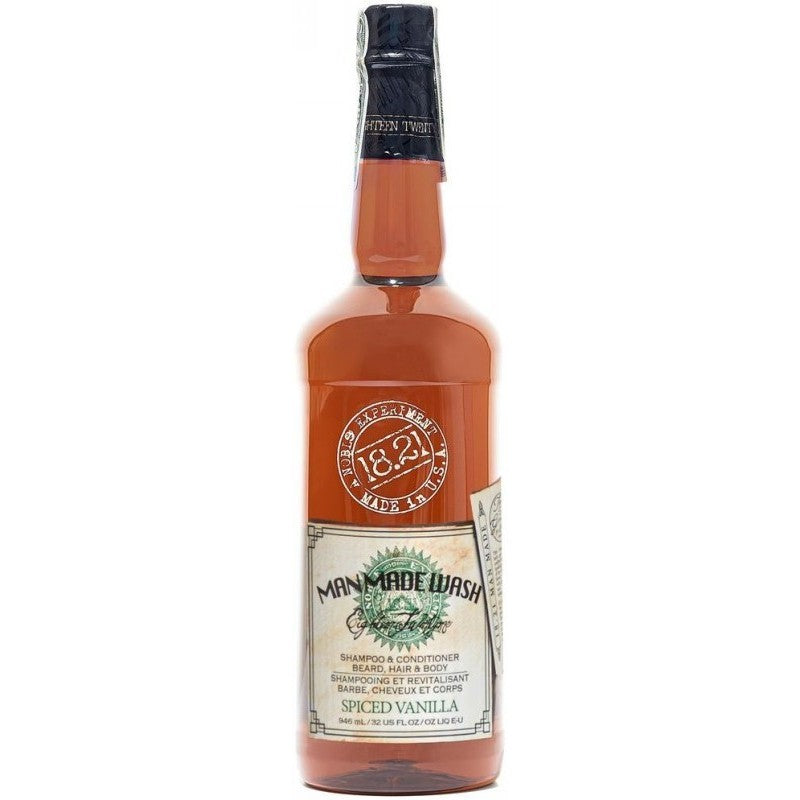 Daugiafunkcė priemonė vyrams 3 in 1: stiprinamasis šampūnas, kondicionierius ir kūno prausiklis viename 18.21 Man Made Wash Spiced Vanilla