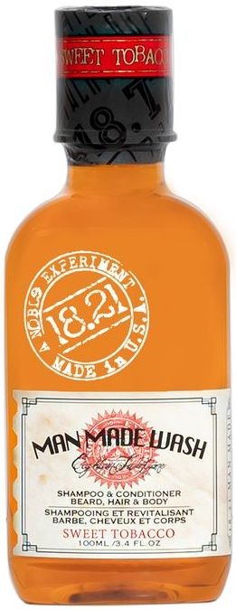 Daugiafunkcė priemonė vyrams 3 in 1, t.y. stiprinamasis šampūnas, kondicionierius ir kūno prausiklis viename 18.21 Man Made Wash Sweet Tobacco