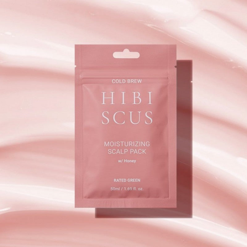 HIBI SCUS Drėkinanti plaukų kaukė „Cold Brew Hibiscus Moisturizing Scalp Pack with Honey“