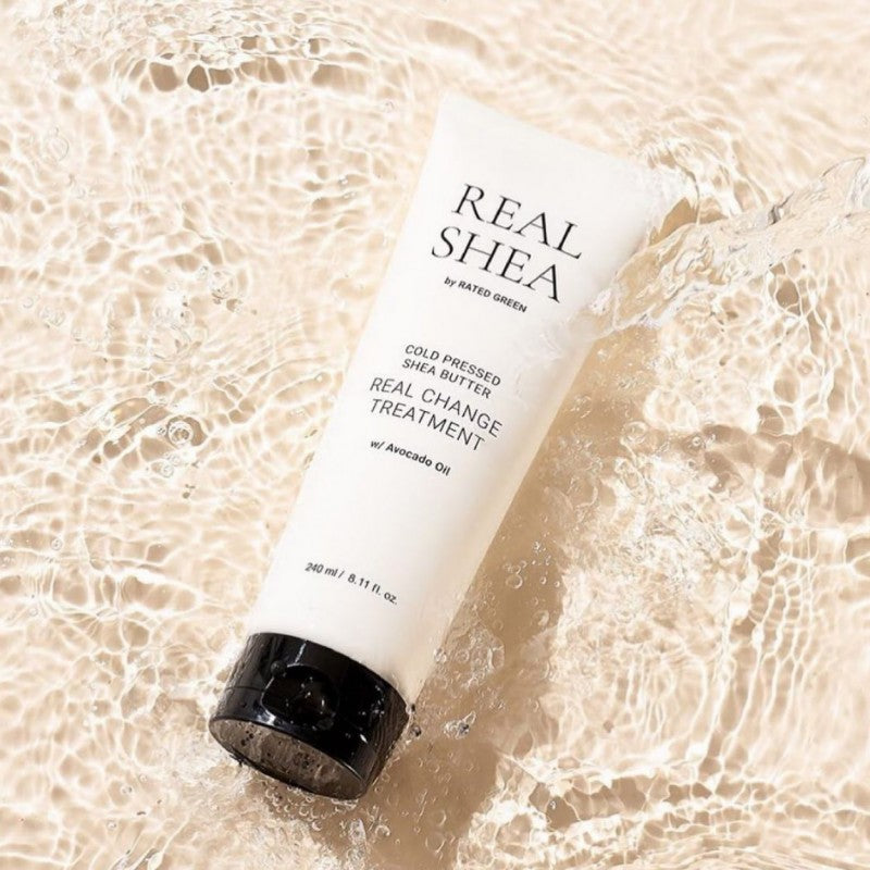 REAL SHEA Maitinanti kaukė plaukams „Cold Pressed Shea Butter Real Change Treatment“
