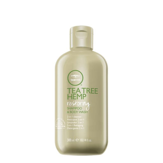 TEA TREE HEMP RESTORING plaukų šampūnas ir kūno prausiklis