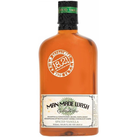 Daugiafunkcė priemonė vyrams 3 in 1: stiprinamasis šampūnas, kondicionierius ir kūno prausiklis viename 18.21 Man Made Wash Spiced Vanilla