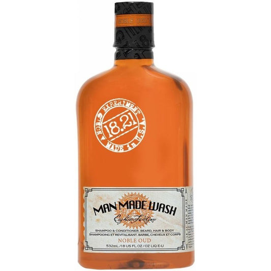 Daugiafunkcė priemonė vyrams 3 in 1, t.y. stiprinamasis šampūnas, kondicionierius ir kūno prausiklis viename 18.21 Man Made Wash Noble Oud