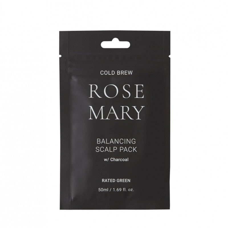 REAL MARY Atkuriamoji plaukų kaukė riebiems plaukams „Cold Brew Rosemary Balancing Scalp Pack with Charcoal“