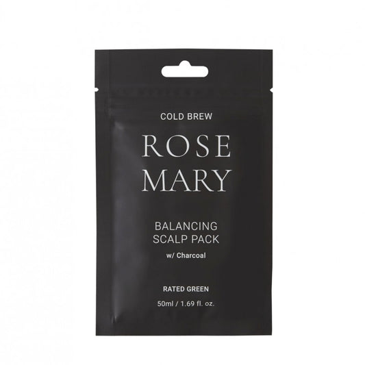 REAL MARY Atkuriamoji plaukų kaukė riebiems plaukams „Cold Brew Rosemary Balancing Scalp Pack with Charcoal“