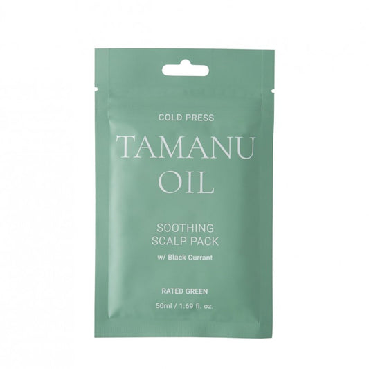 TAMANU OIL Raminanti plaukų kaukė „Cold Press Tamanu Oil Soothing Scalp Pack with Black Currant“